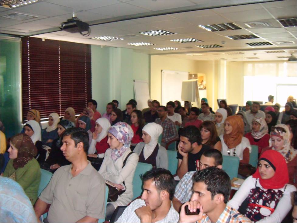 University students participating in the 7th Architectural Forum workshop at Talal Abu-Ghazaleh Knowledge Society (TAG-Knowledge).